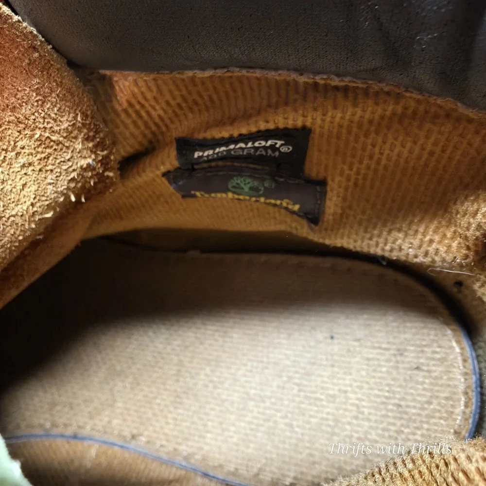 Timberland Wheat Leather Lace-Up Work Boots with Black Collar